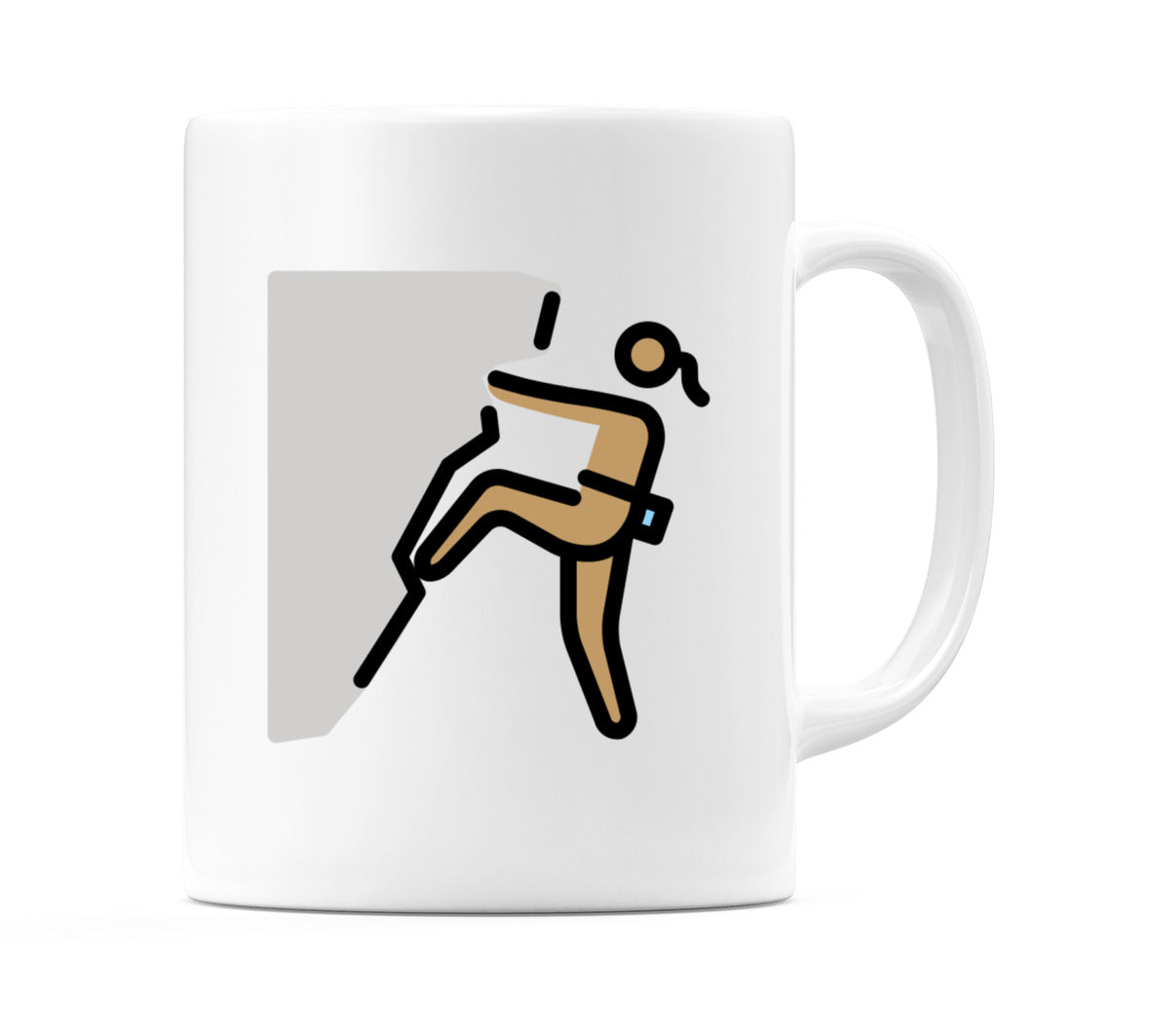 Female Climbing: Medium Skin Tone Emoji Mug