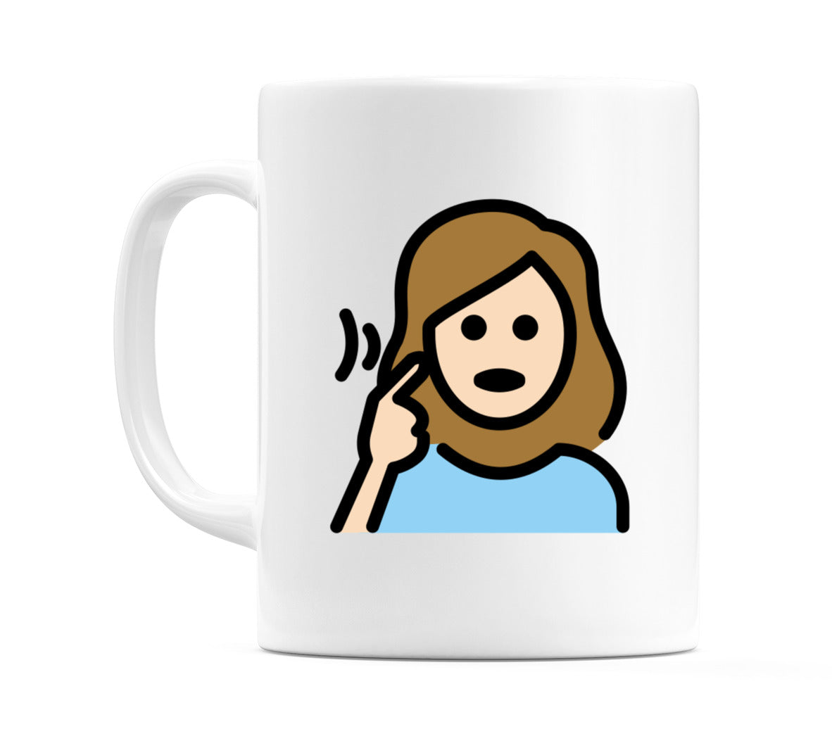 Deaf Female: Light Skin Tone Emoji Mug
