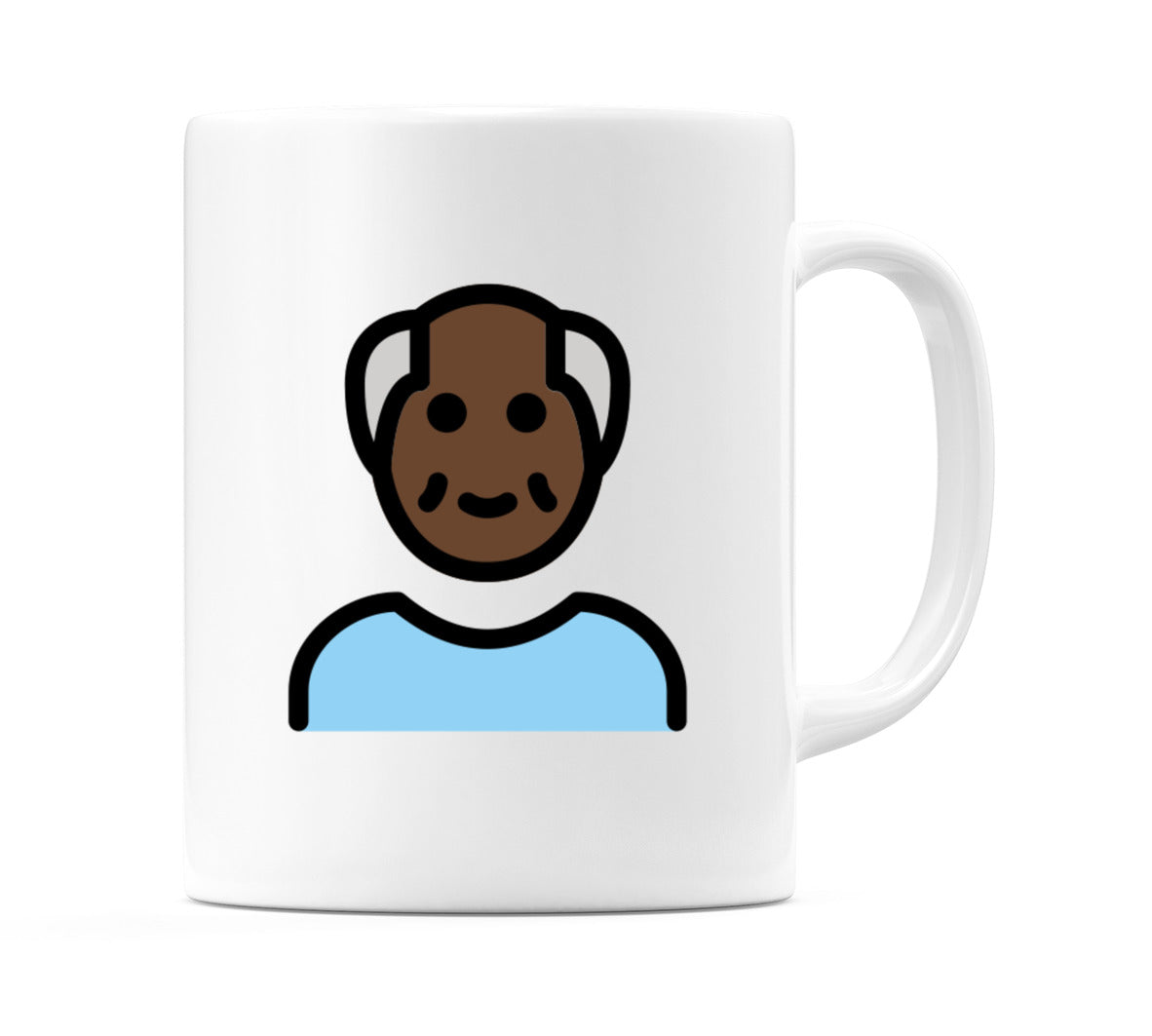 Old Male: Dark Skin Tone Emoji Mug