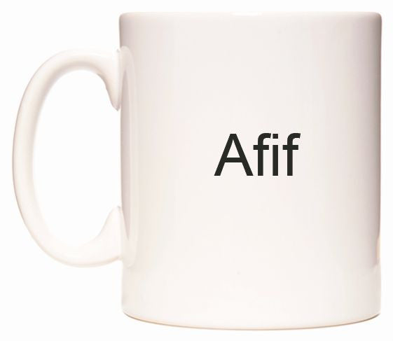 This mug features Afif