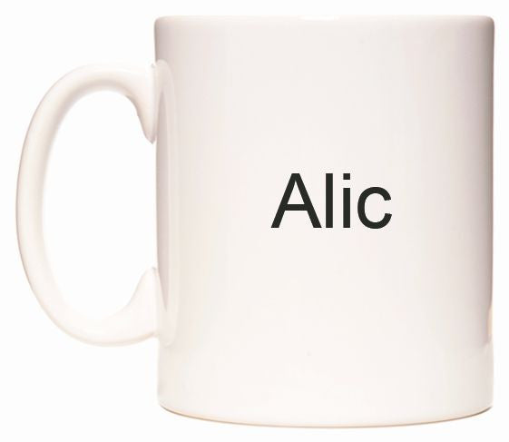 This mug features Alic