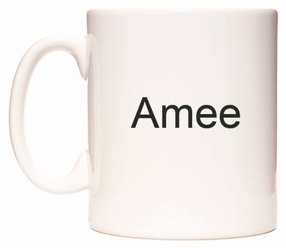 This mug features Amee