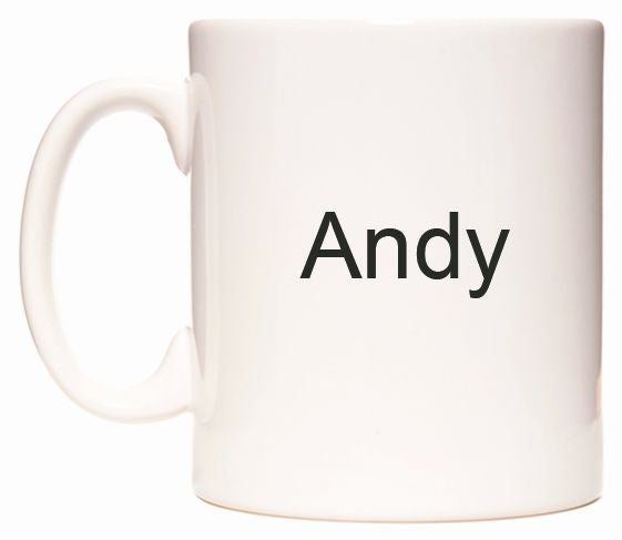 This mug features Andy