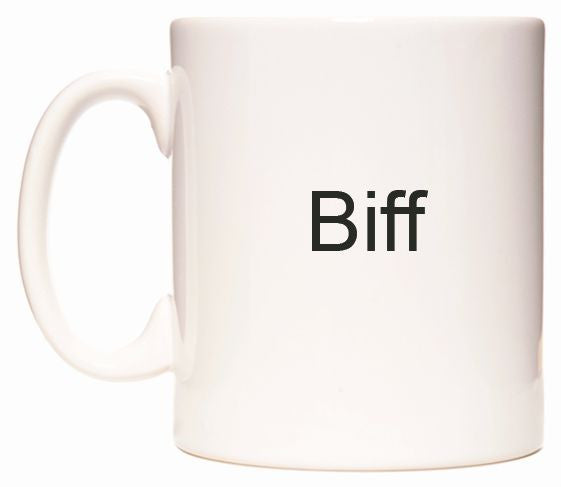 This mug features Biff