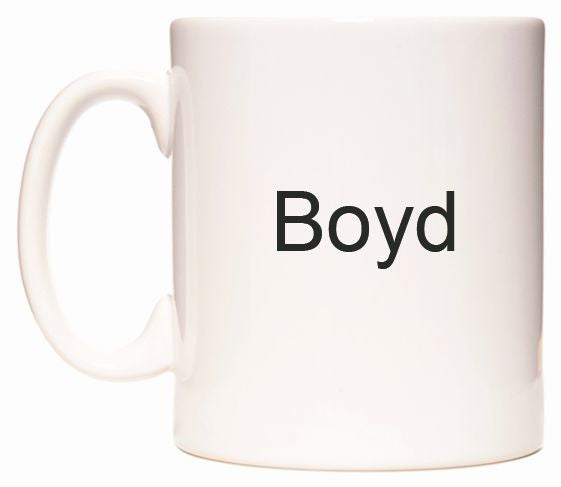 This mug features Boyd