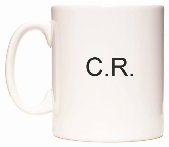 This mug features C.R.