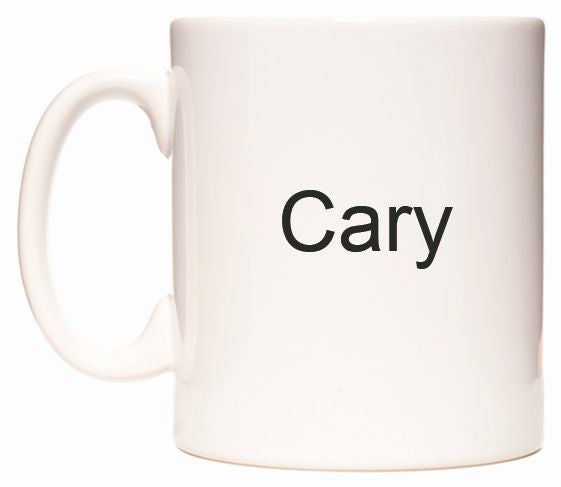This mug features Cary