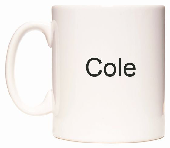 This mug features Cole