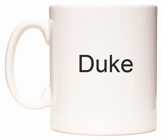 This mug features Duke