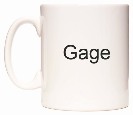 This mug features Gage