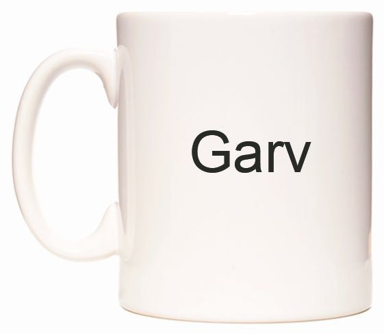 This mug features Garv