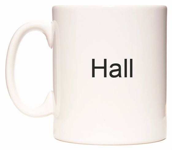 This mug features Hall