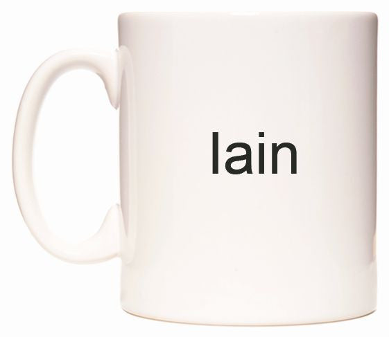 This mug features Iain
