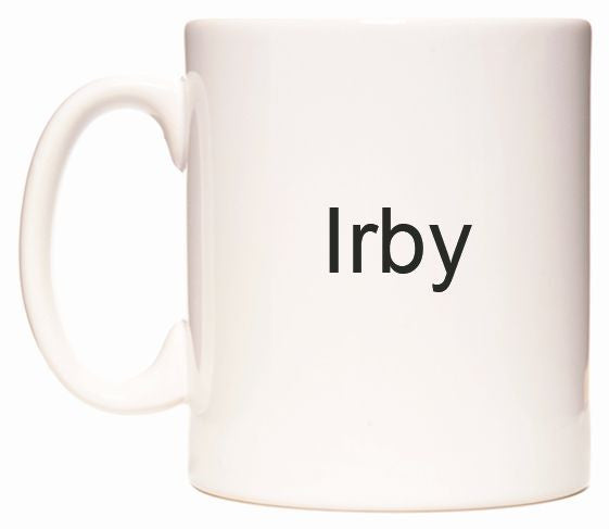 This mug features Irby