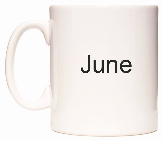 This mug features June