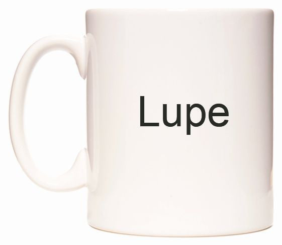 This mug features Lupe
