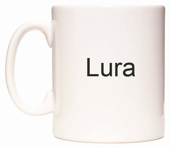 This mug features Lura