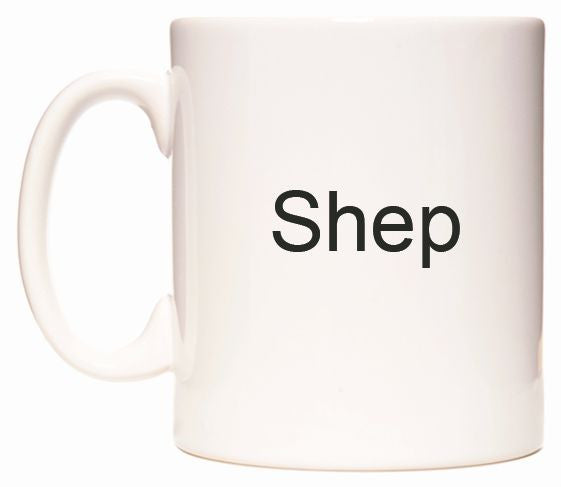 This mug features Shep