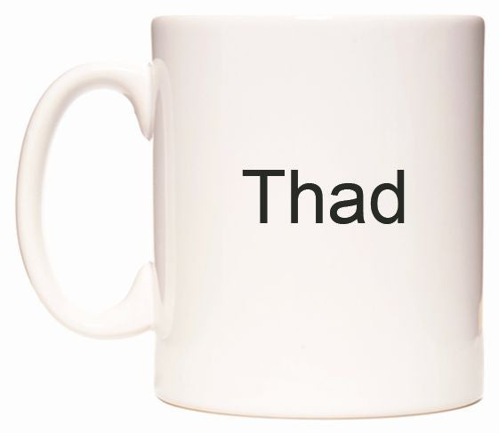 This mug features Thad