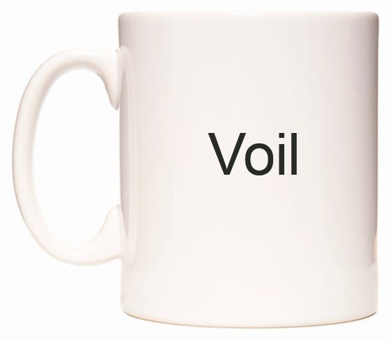 This mug features Voil