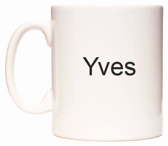 This mug features Yves