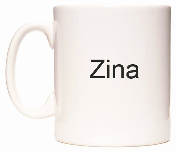 This mug features Zina