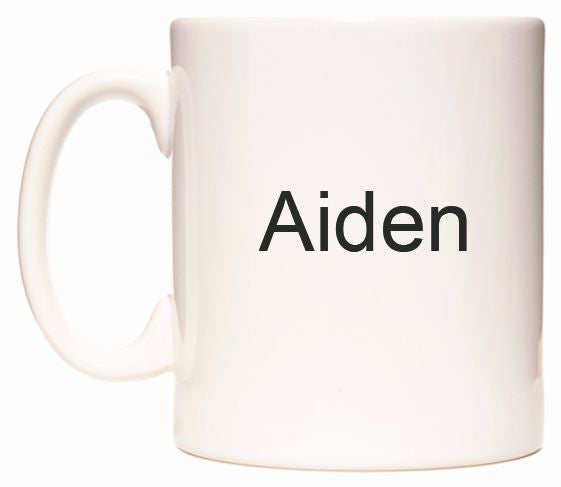 This mug features Aiden