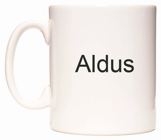 This mug features Aldus