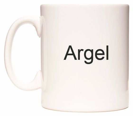 This mug features Argel