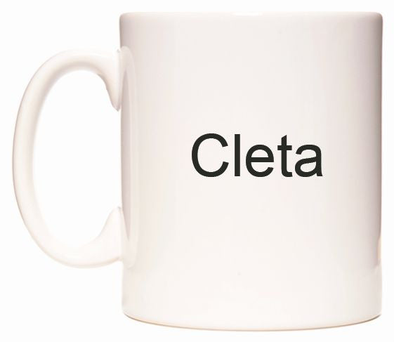 This mug features Cleta