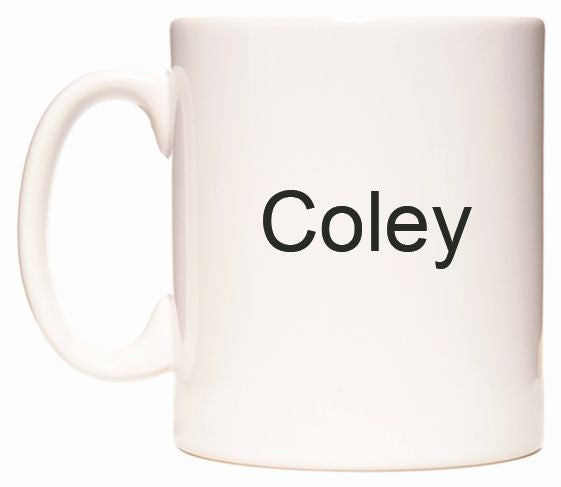 This mug features Coley