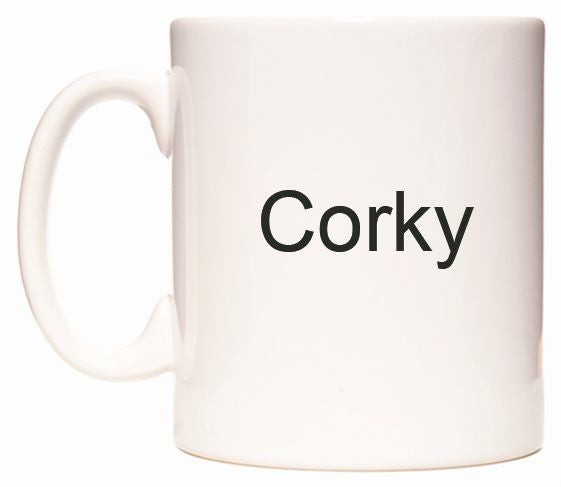 This mug features Corky