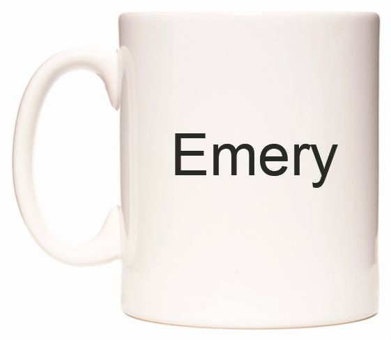This mug features Emery
