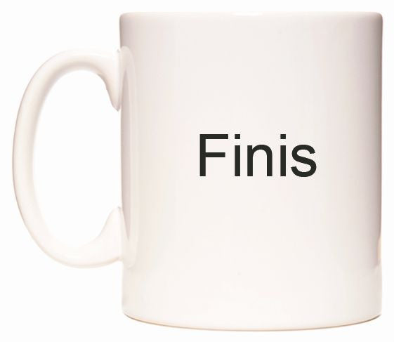 This mug features Finis
