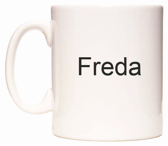 This mug features Freda