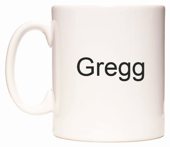 This mug features Gregg