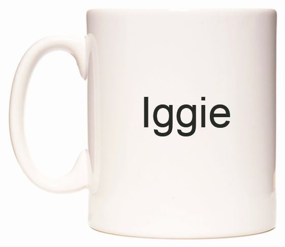 This mug features Iggie