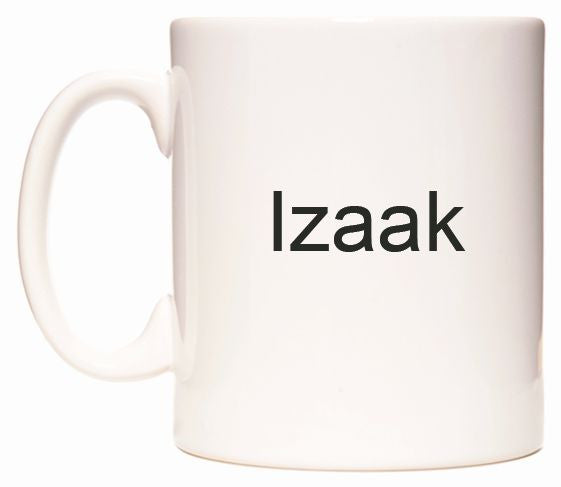 This mug features Izaak