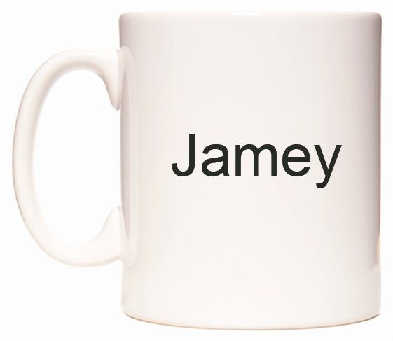 This mug features Jamey