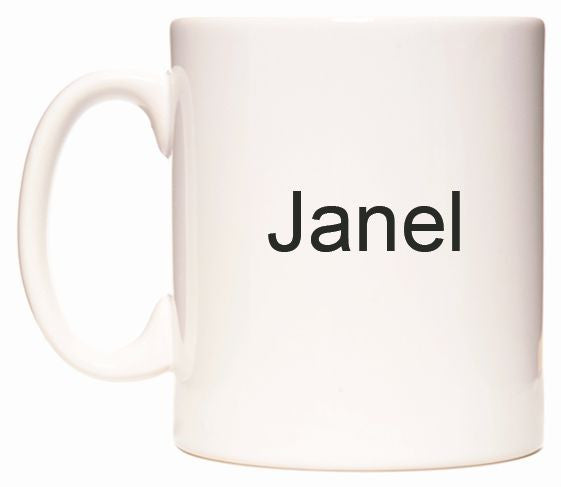 This mug features Janel