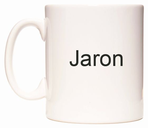 This mug features Jaron