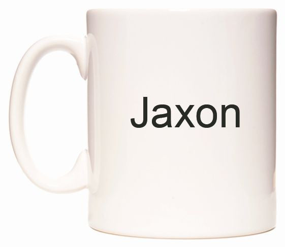 This mug features Jaxon