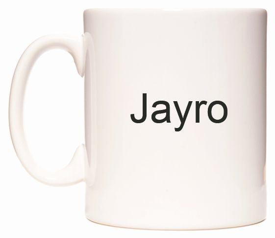 This mug features Jayro