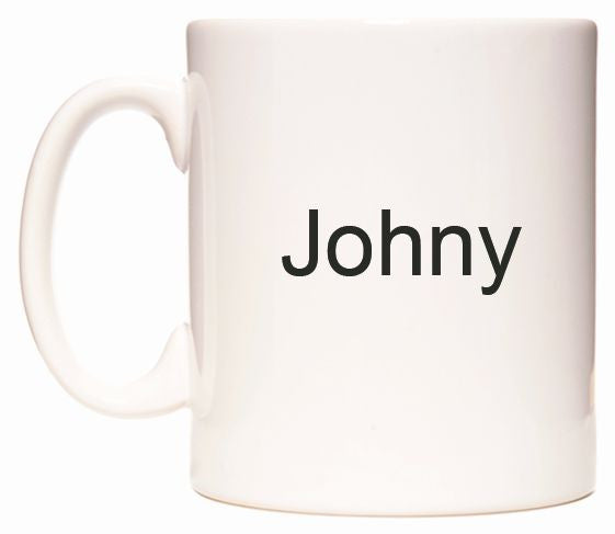 This mug features Johny