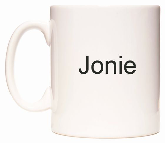 This mug features Jonie