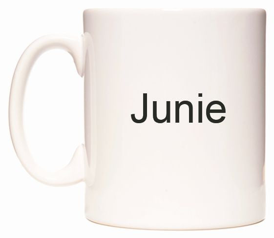 This mug features Junie
