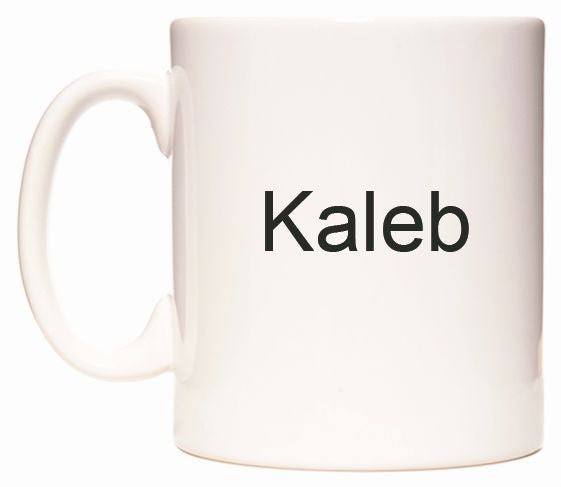 This mug features Kaleb