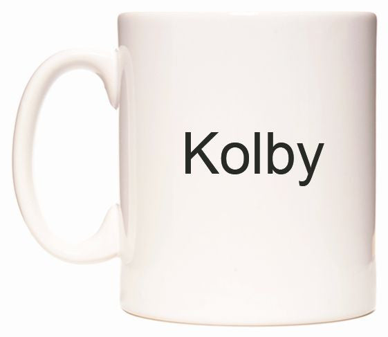 This mug features Kolby