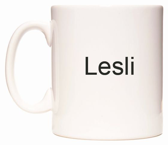 This mug features Lesli