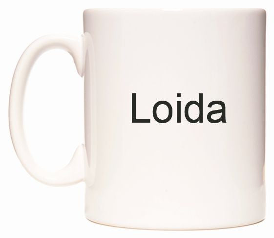 This mug features Loida